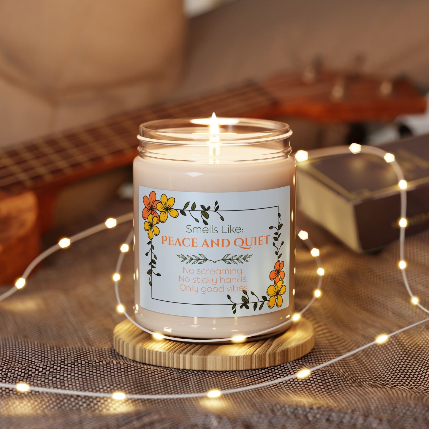 Scented Soy Candle: Smells Like Peace and Quiet