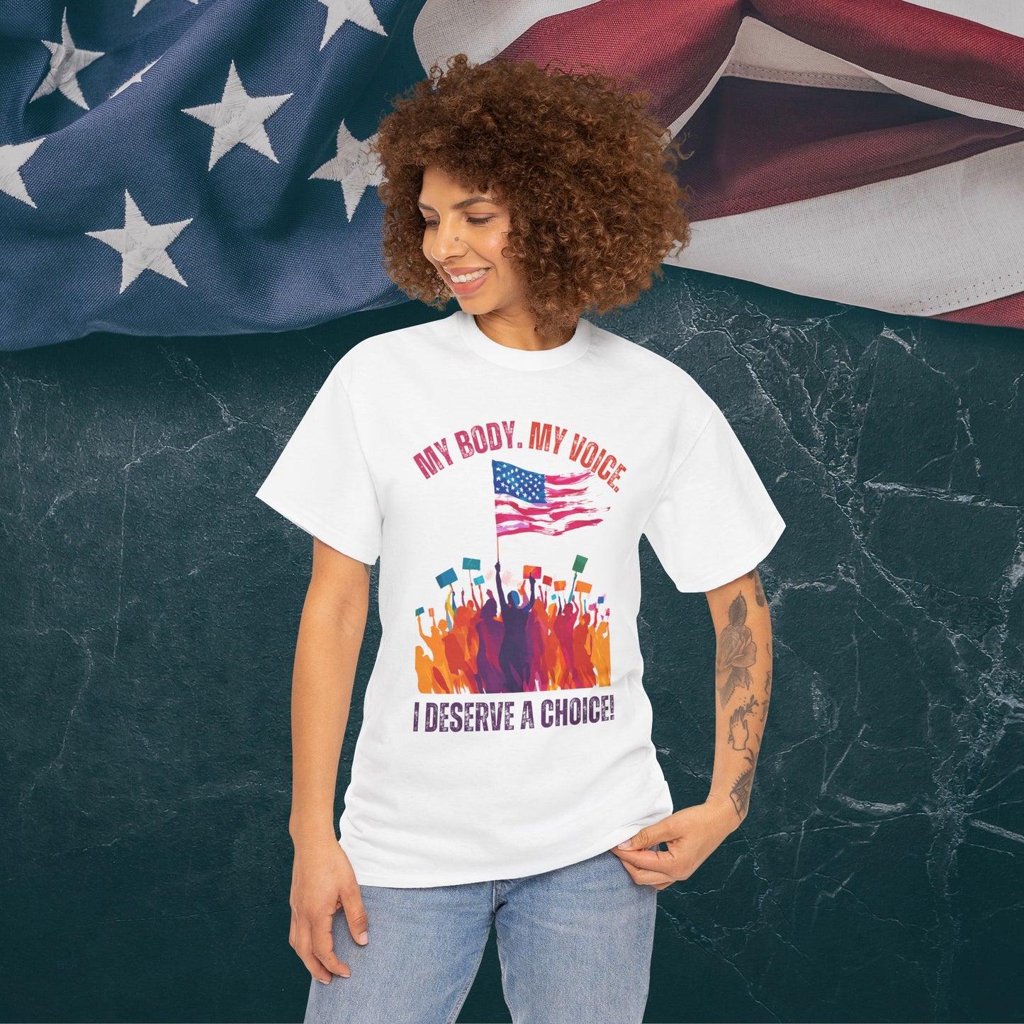 Feminist T-shirt : My Body, My Voice, I Deserve a Choice!