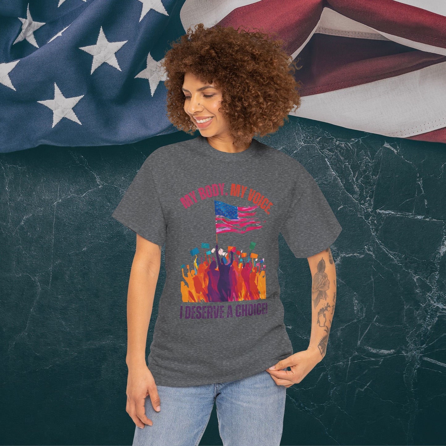 Feminist T-shirt : My Body, My Voice, I Deserve a Choice!