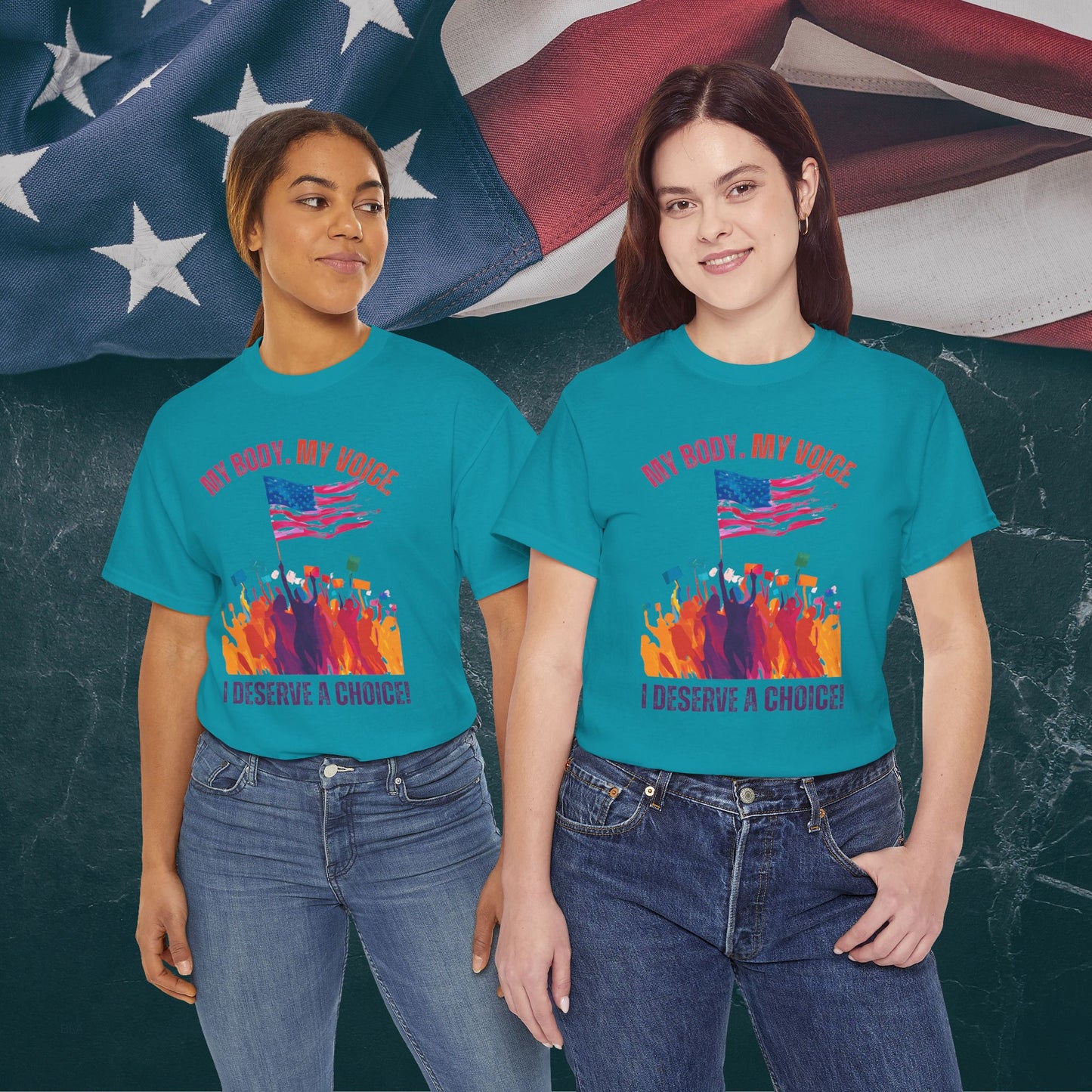 Feminist T-shirt : My Body, My Voice, I Deserve a Choice!