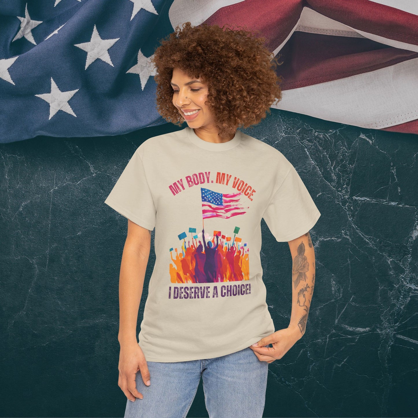 Feminist T-shirt : My Body, My Voice, I Deserve a Choice!