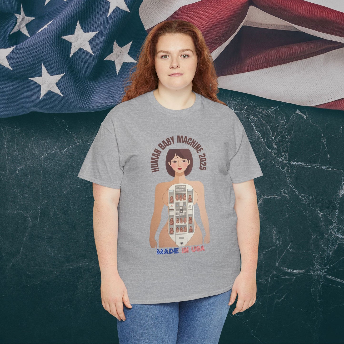 Sarcastic T-shirt: Human Baby Machine 2025