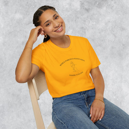 Funny T-shirt: While Parents Raise Kids I Raise a Glass