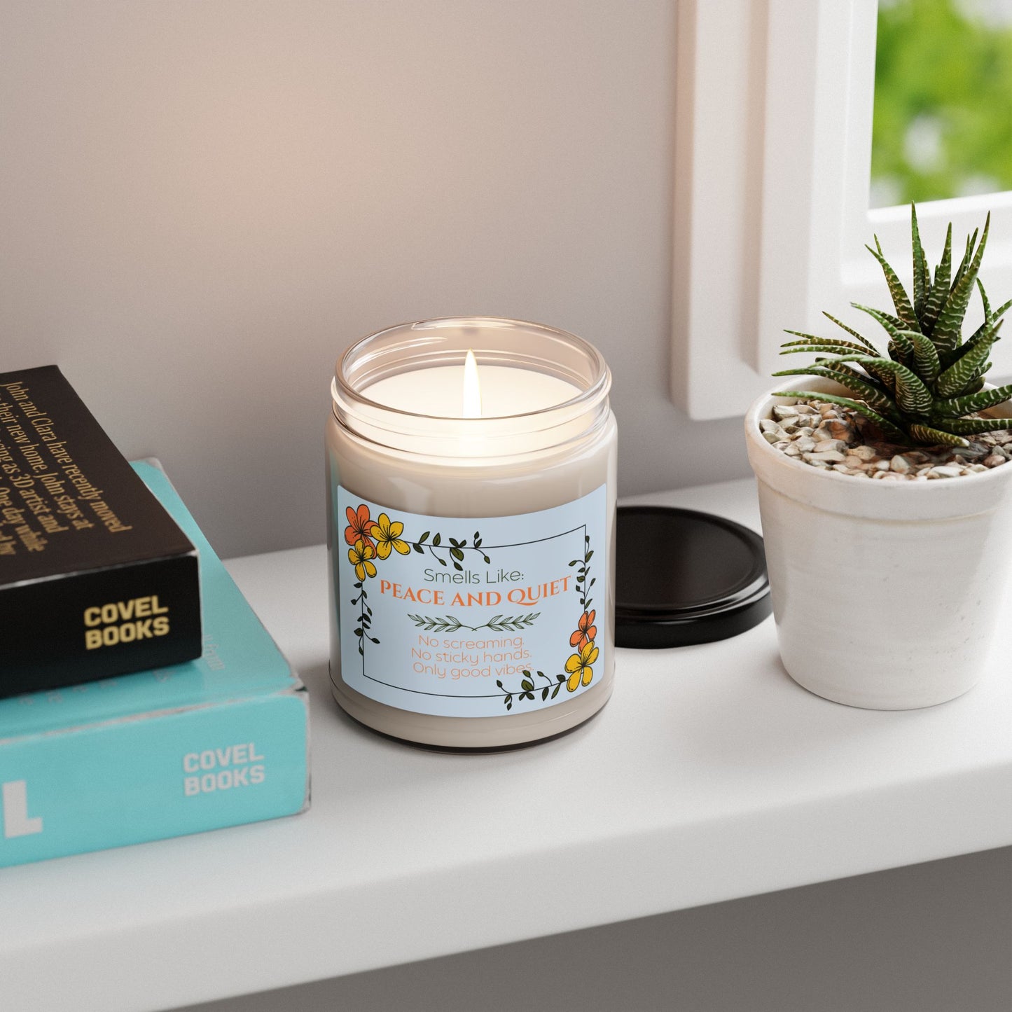 Scented Soy Candle: Smells Like Peace and Quiet