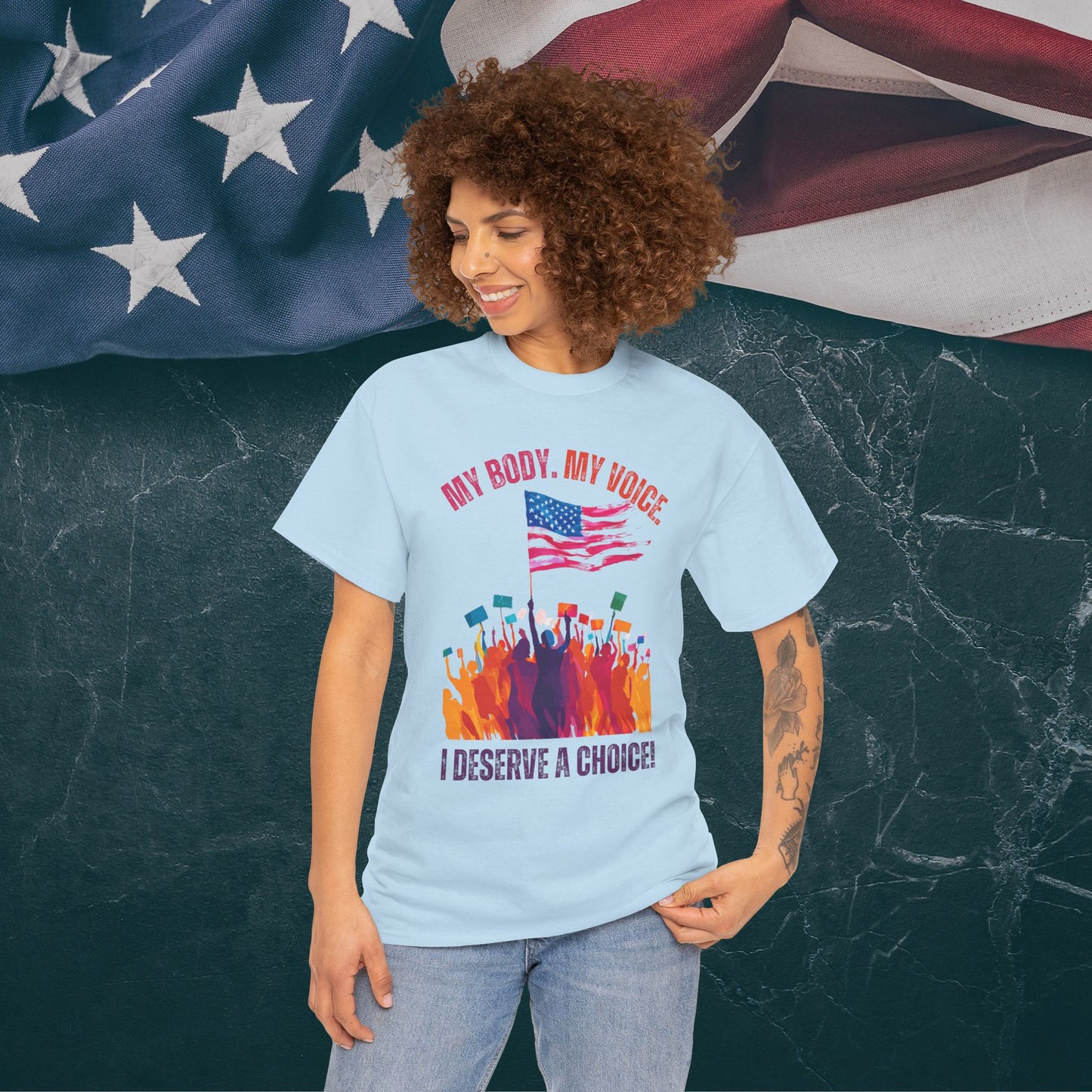 Feminist T-shirt : My Body, My Voice, I Deserve a Choice!