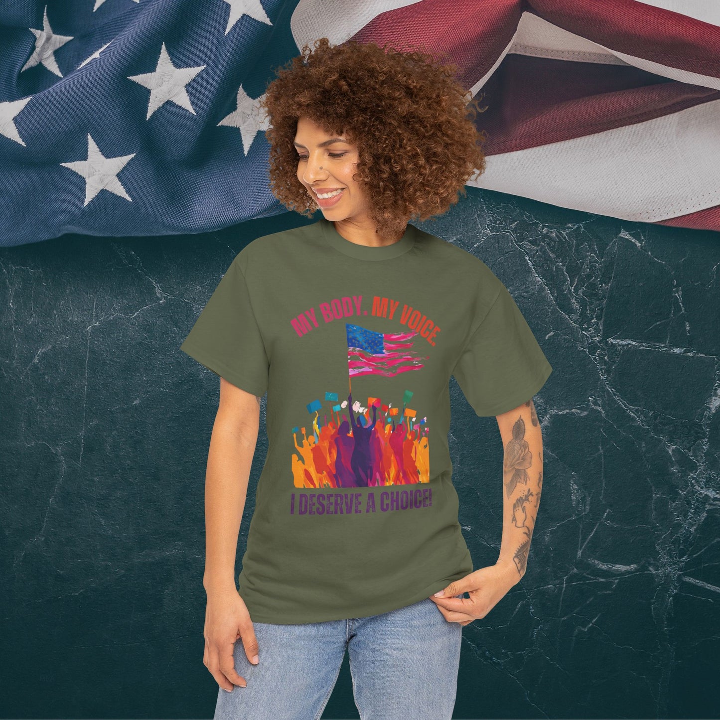 Feminist T-shirt : My Body, My Voice, I Deserve a Choice!