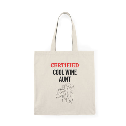 Two-Sided Eco-Friendly Tote Bag: Certified Cool Wine Aunt