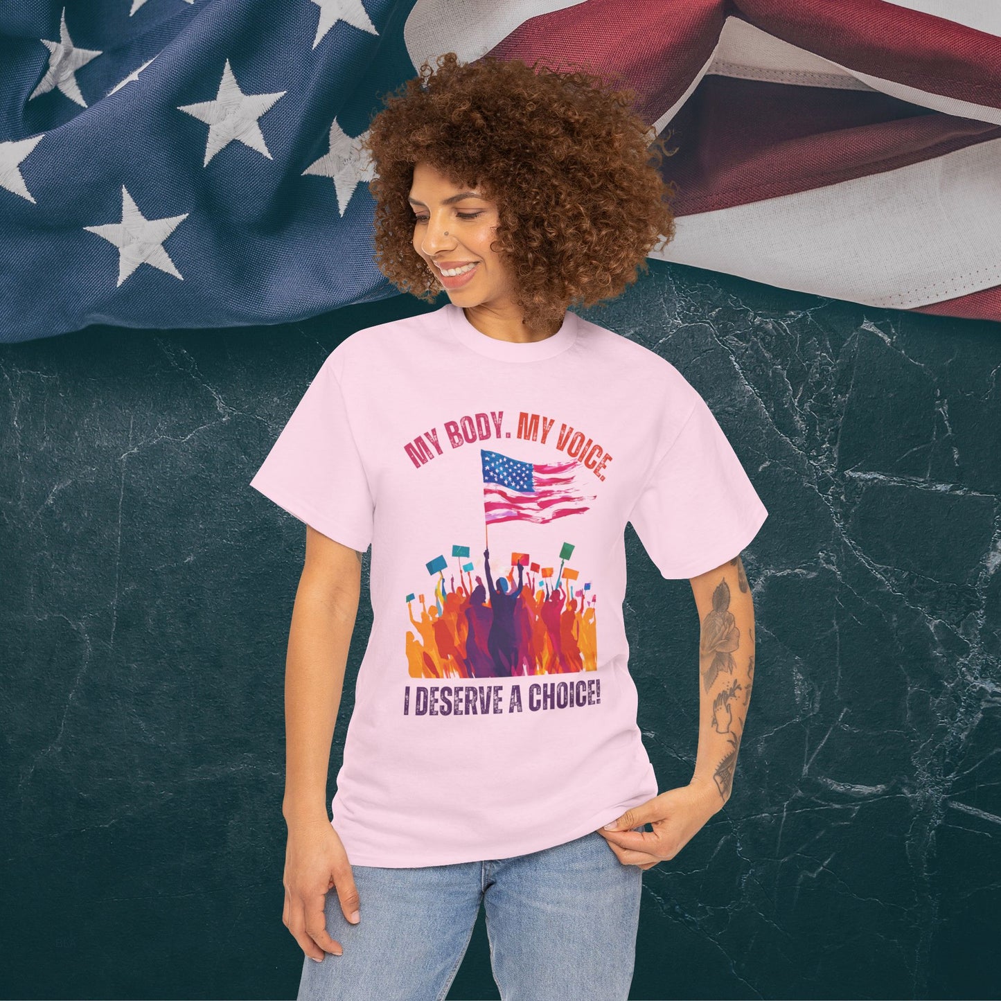 Feminist T-shirt : My Body, My Voice, I Deserve a Choice!