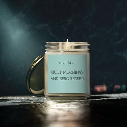 Scented Candles: Smells like Quiet Mornings & Zero Regrets