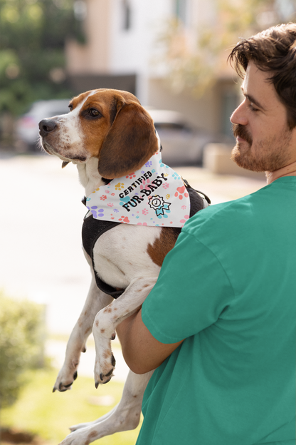 Pet Bandana Collar: Certified Fur-Baby (Gray)